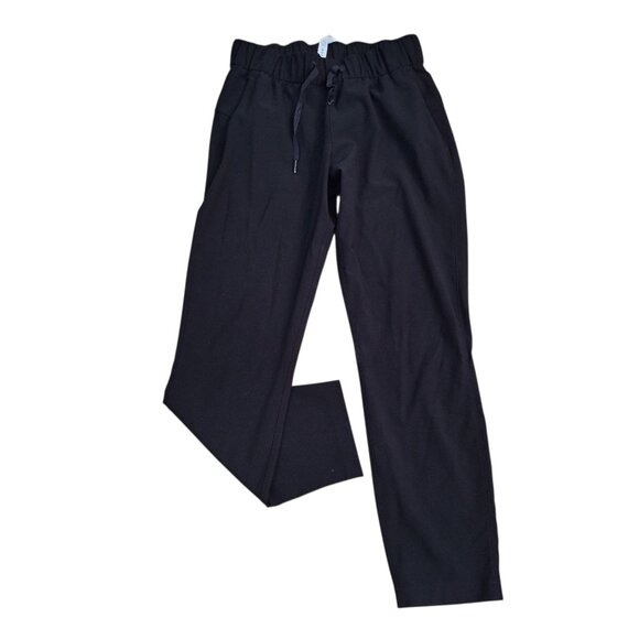 Lululemon Women's Black Draw String Straight Leg Pants LW5AHOSP3041 Sz 4 - Picture 1 of 8